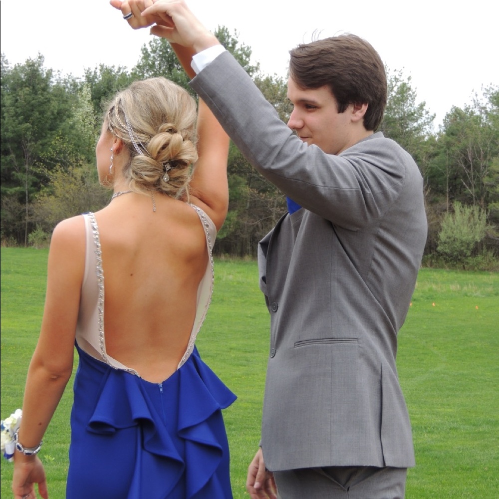 Sequin Hearts Blue Prom Dress, Size 3